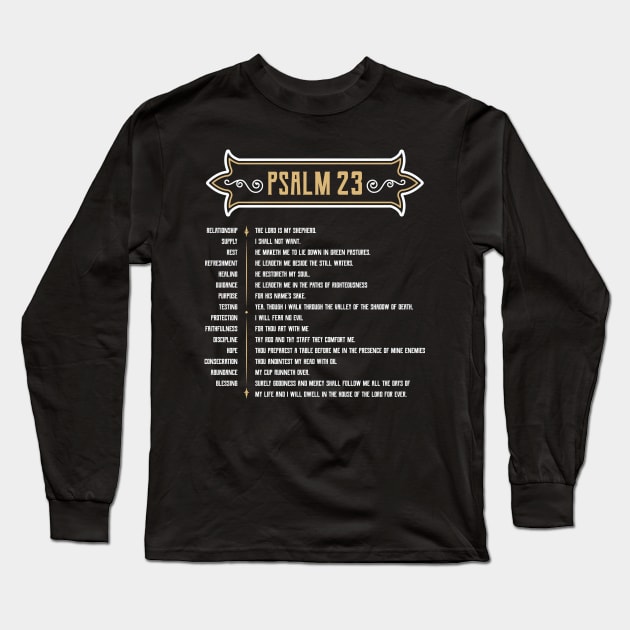 Psalm 23 The LORD is my Shepherd Long Sleeve T-Shirt by aneisha